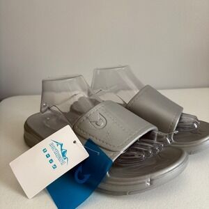 Northyard Mens Womens Silver Slides Sandals Slip On‎ Beach Pool Size 42